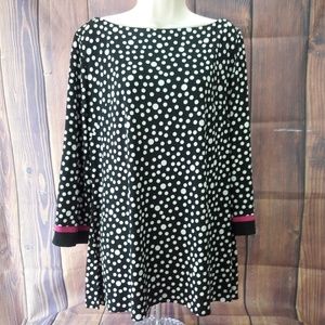 J Howard 3/4 Sleeve Black elegant Tunic Blouse
